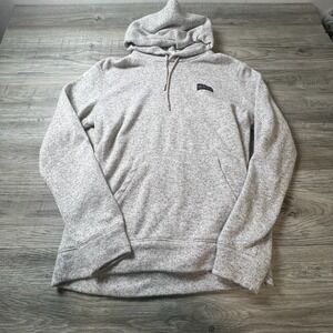 Quiksilver Hoodie Mens Large Gray‎ Marled Fleece Lined Pullover Surf Sweatshirt